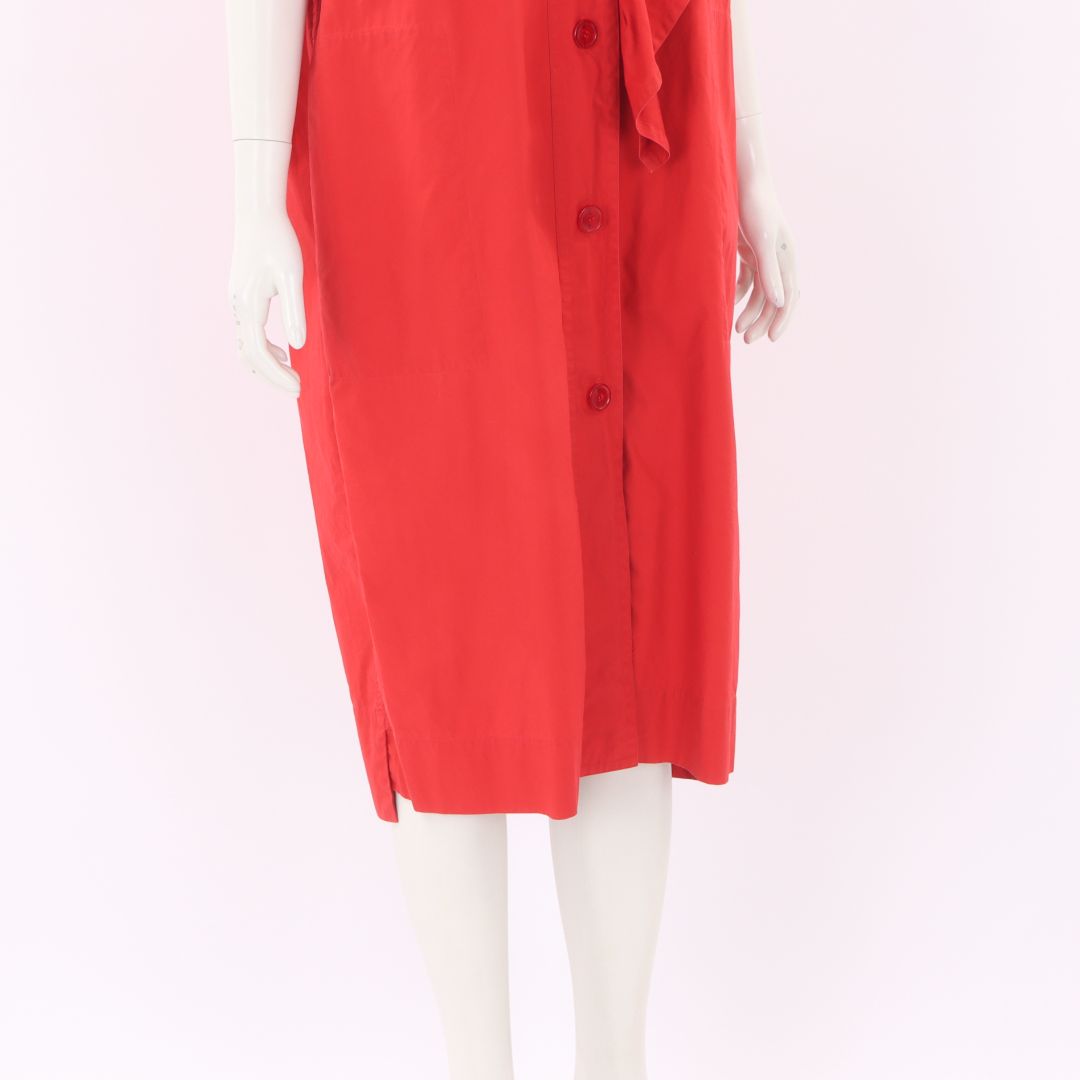 Sofie D'Hoore Ruffle Cotton Midi Dress Size FR 40 | AU 12