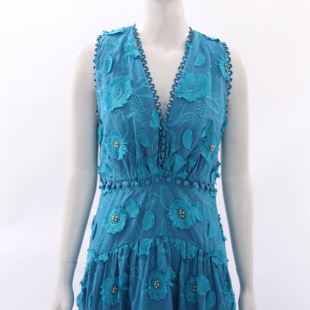 Farm Rio 3D Flower V Neck Dress Size M