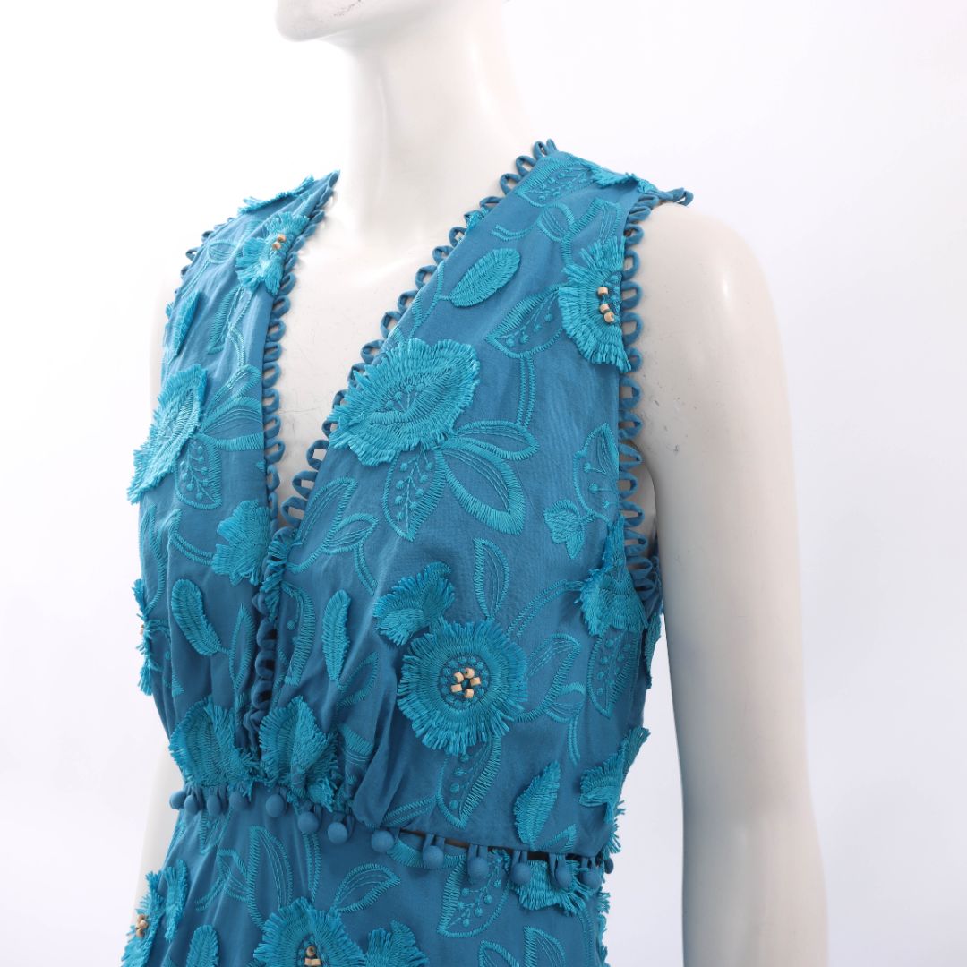 Farm Rio 3D Flower V Neck Dress Size M