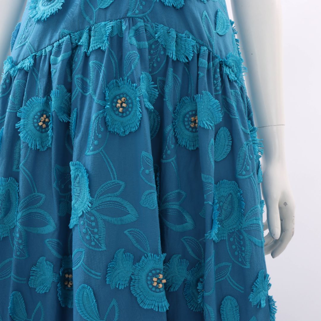 Farm Rio 3D Flower V Neck Dress Size M