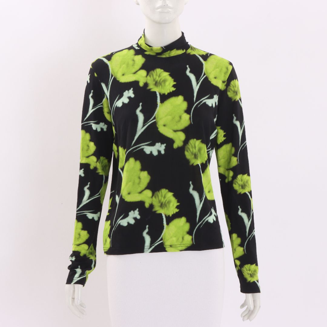 Christian Wijnants Stretch Printed Turtleneck Top Size M