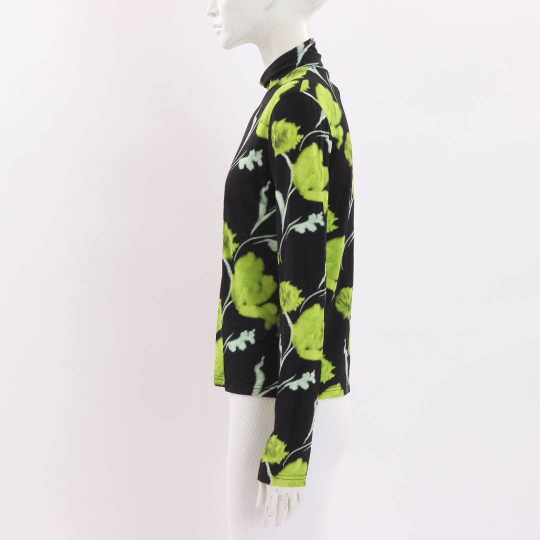 Christian Wijnants Stretch Printed Turtleneck Top Size M
