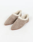 Mes Demoiselles Suede Sheepskin Lined Pointed Slippers Size 37
