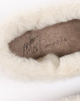 Mes Demoiselles Suede Sheepskin Lined Pointed Slippers Size 37
