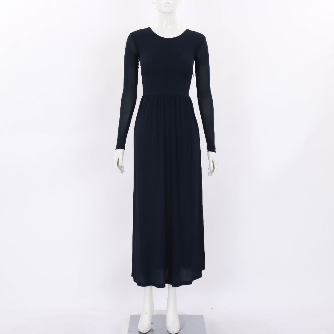 Aeron Long Sleeve Scoop Neck Midi Dress Size 34 | AU 6