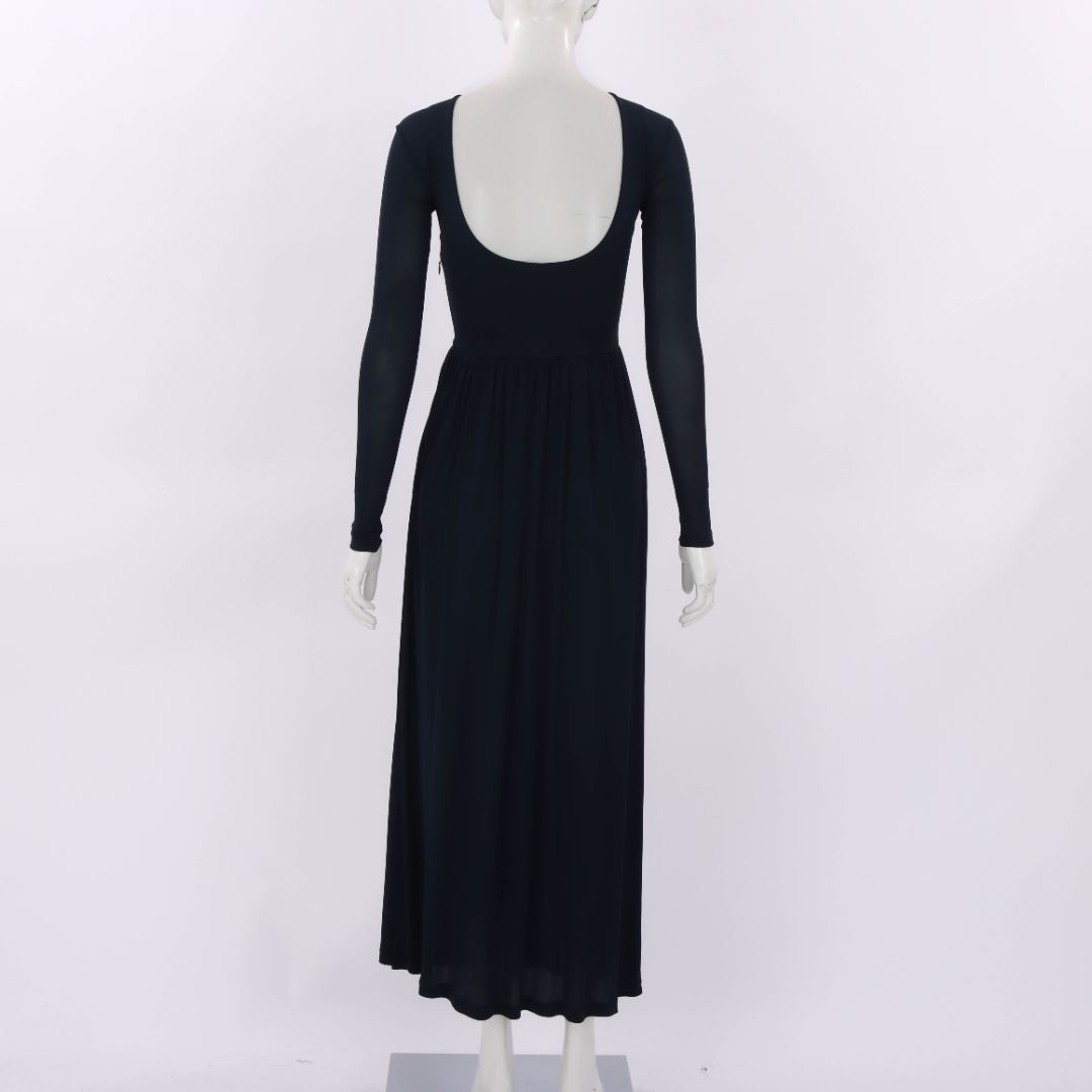 Aeron Long Sleeve Scoop Neck Midi Dress Size 34 | AU 6