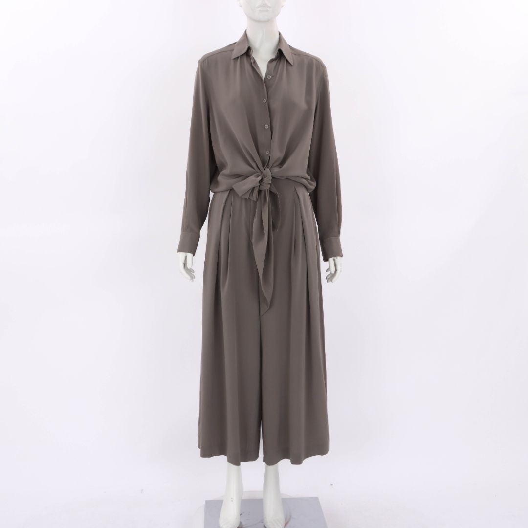 Scanlan Theodore Silk Tie Front Top and Wide Leg Pant Set Size 6