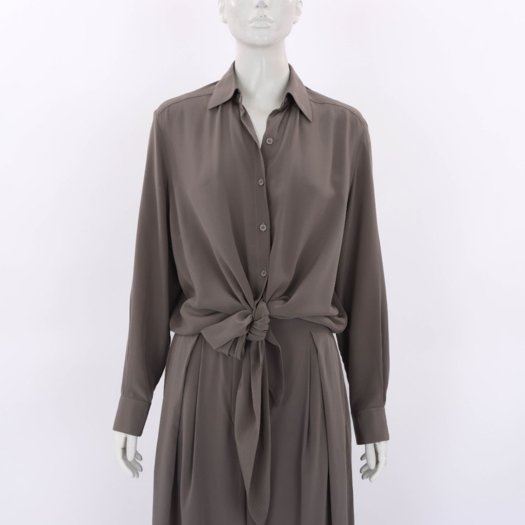 Scanlan Theodore Silk Tie Front Top and Wide Leg Pant Set Size 6
