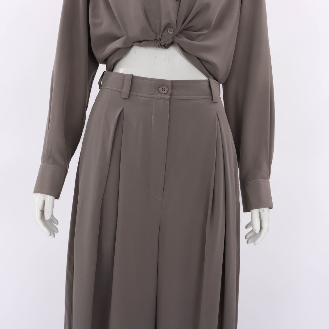 Scanlan Theodore Silk Tie Front Top and Wide Leg Pant Set Size 6
