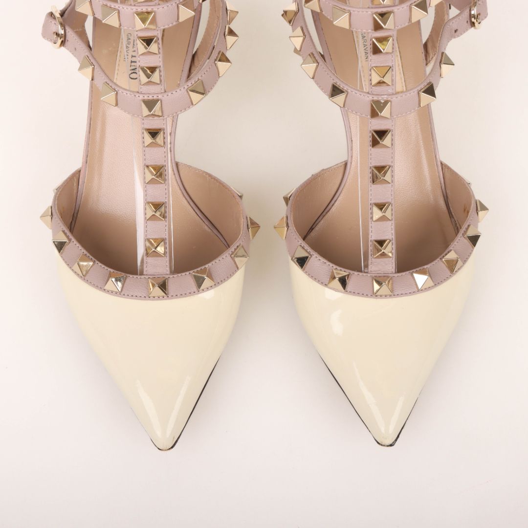 Valentino Patent Leather Rockstud Caged Heels Size 35