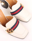 Gucci Peyton GG Pearl Studded Mules Size 39.5