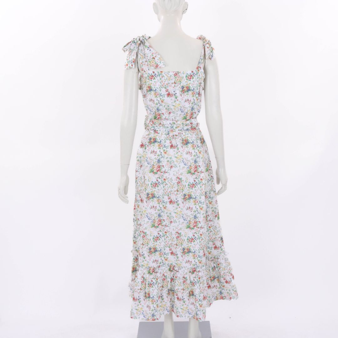 Loretta Caponi Floral Armida Cotton Dress Size M