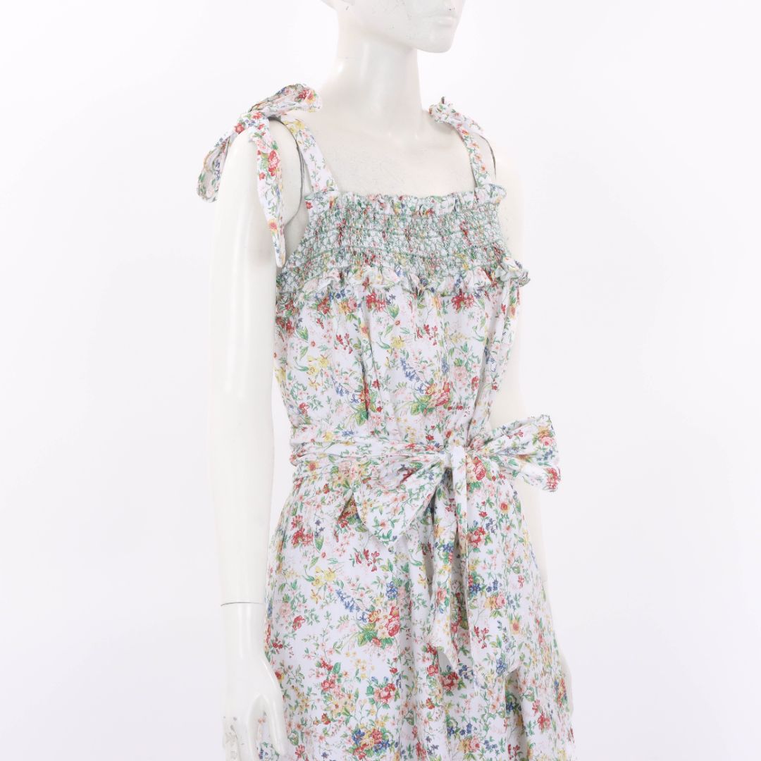 Loretta Caponi Floral Armida Cotton Dress Size M