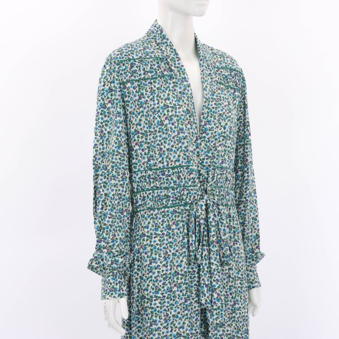 Loretta Caponi Floral Krizia Midi Dress Size Large