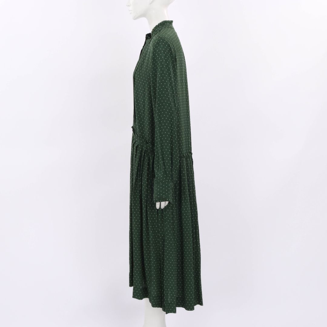 Lee Mathews Silk Pleated Polka Dot Dress Size 3