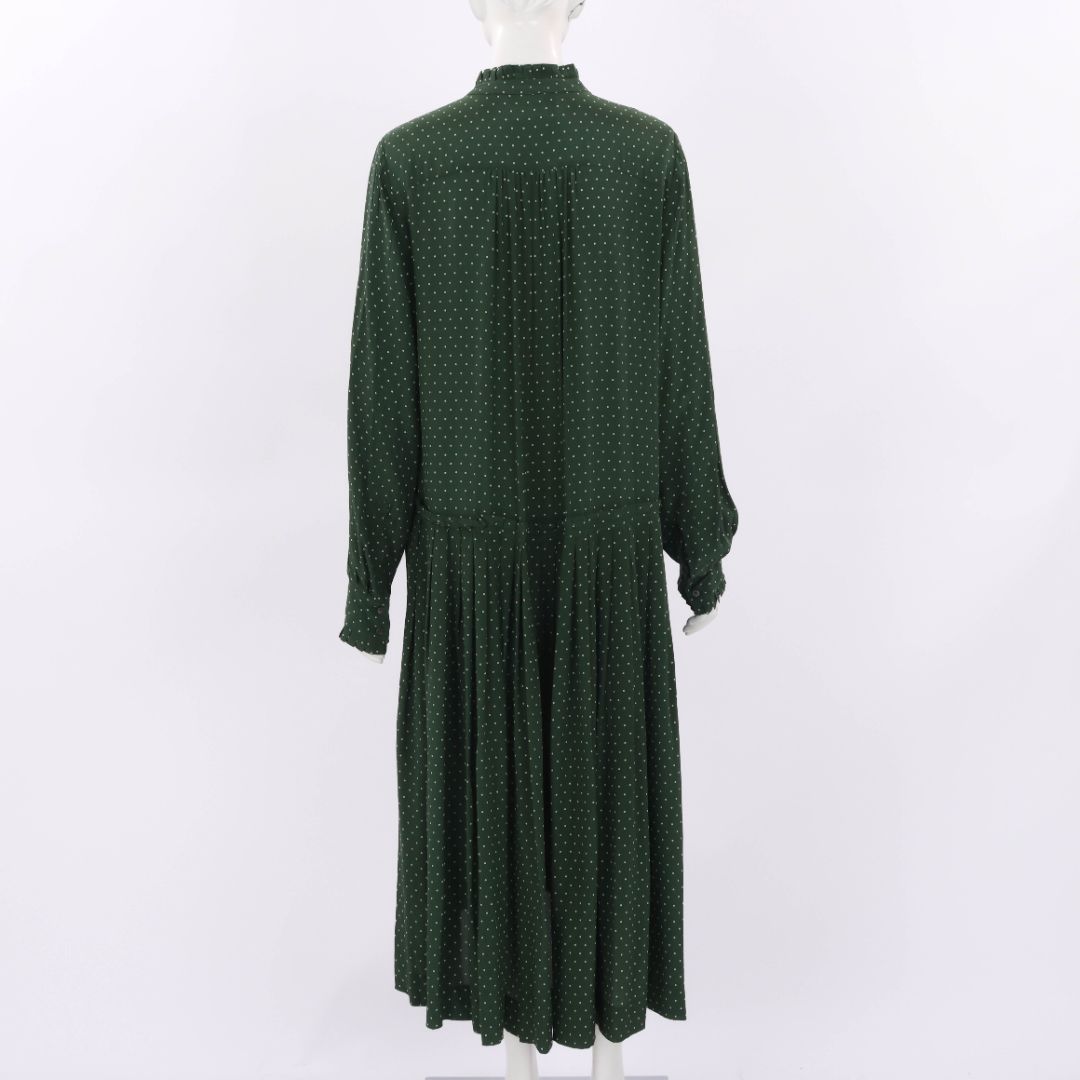 Lee Mathews Silk Pleated Polka Dot Dress Size 3