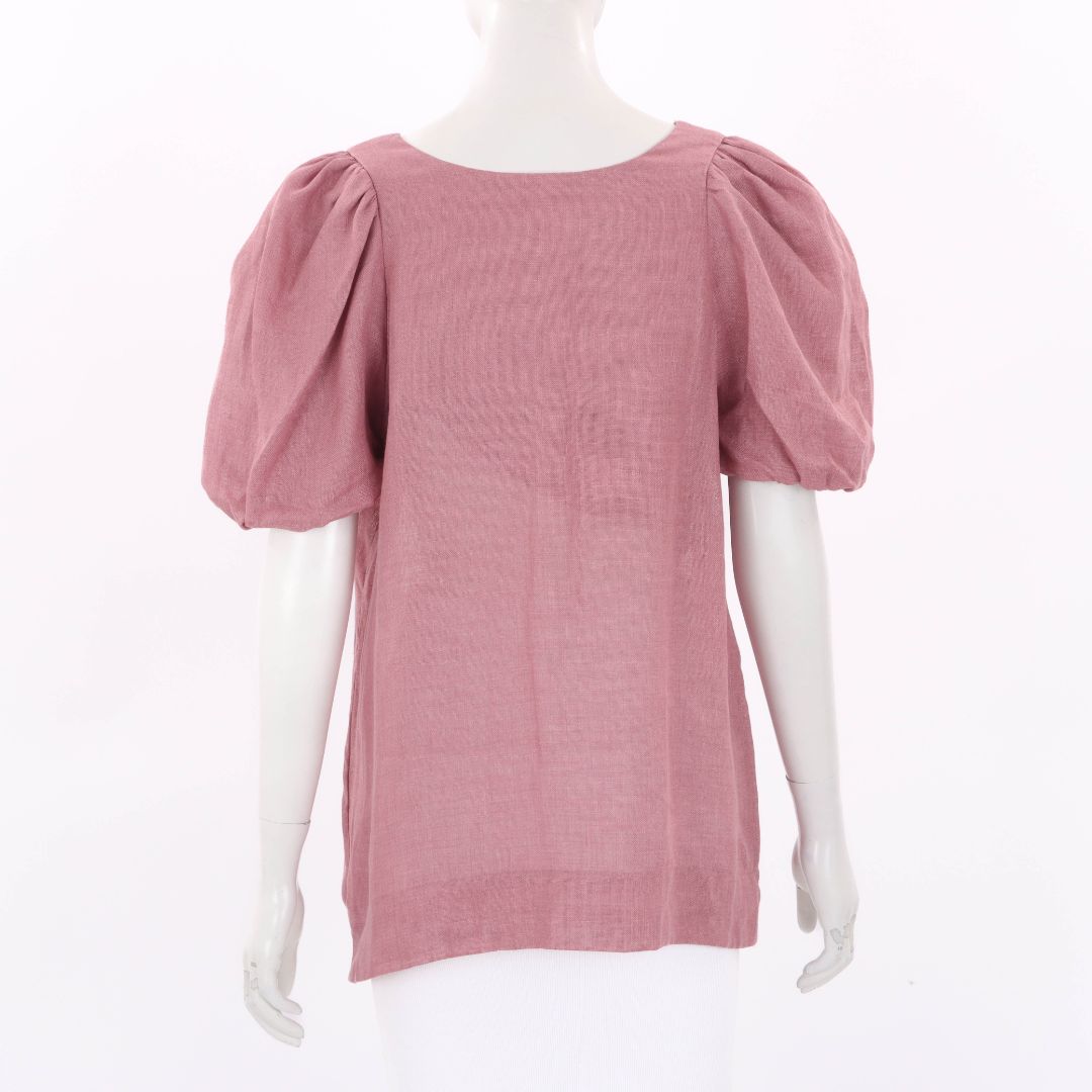 The Flatiron Label Linen Puff Sleeve Top Size 2