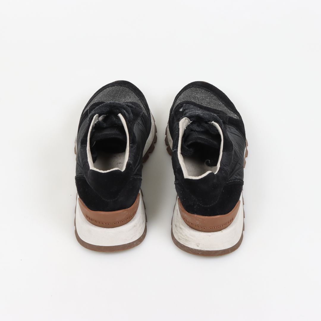 Brunello Cucinelli Suede and Glitter Sneakers Size 39.5