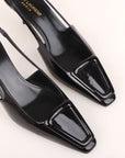 Saint Laurent Patent Tom Slingback Pumps Size 38