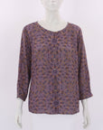 Anna Thomas Silk Print Top Size 12