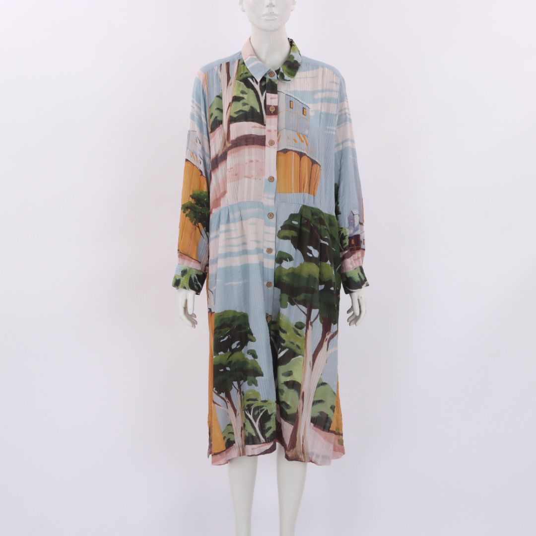 Nancy Bird Printed Midi Shirt Dress Size XL