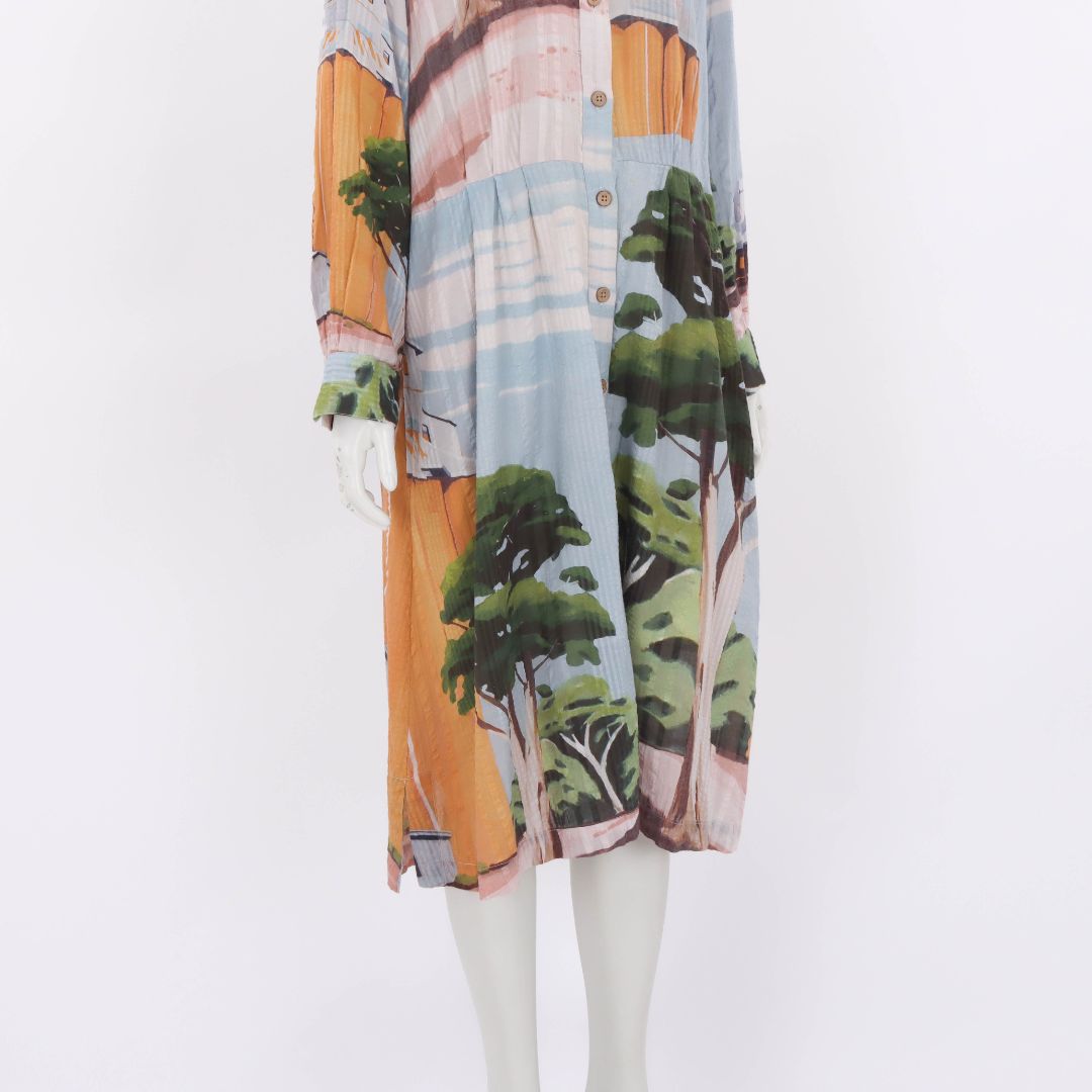 Nancy Bird Printed Midi Shirt Dress Size XL
