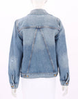 Ganni Distressed Denim Jacket Size 38 | AU 10