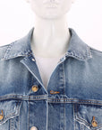 Ganni Distressed Denim Jacket Size 38 | AU 10