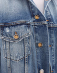 Ganni Distressed Denim Jacket Size 38 | AU 10