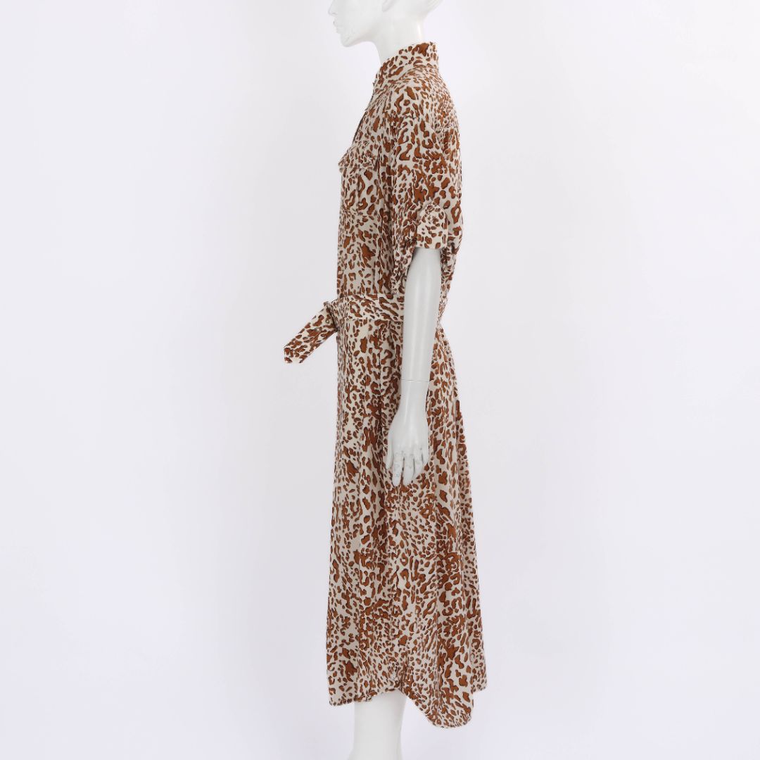 Zimmermann Utility Leopard Print Silk Dress Size 2