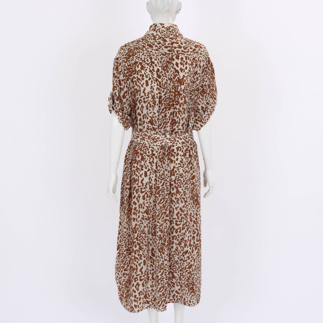 Zimmermann Utility Leopard Print Silk Dress Size 2