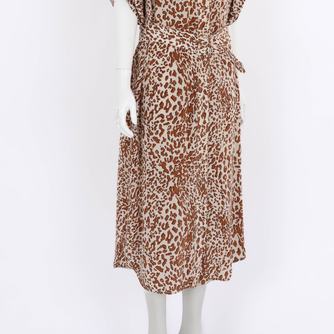 Zimmermann Utility Leopard Print Silk Dress Size 2