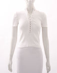 Scanlan Theodore Lace Detail Rib Knit Top Size XS