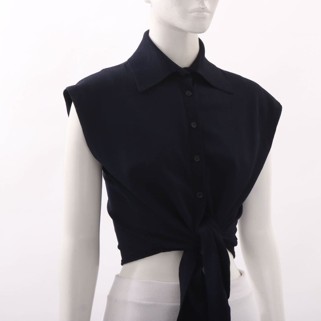 Scanlan Theodore Rib Knit Tie Front Top Size XS