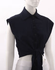 Scanlan Theodore Rib Knit Tie Front Top Size XS