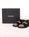 Chanel Pony Hair and Shearling Dad Sandals Size 38