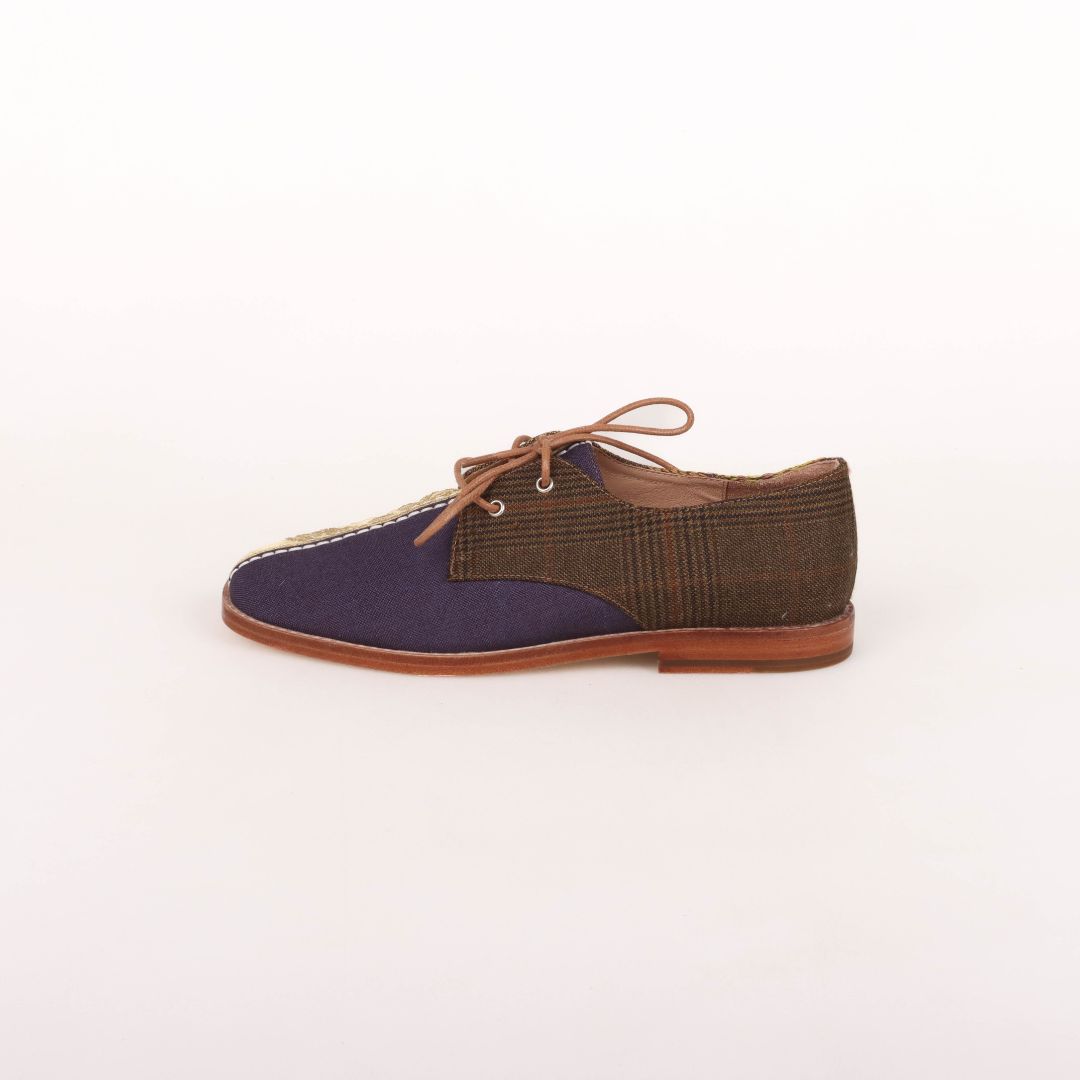 Maud Alice Dainty Multi Fabric Derby Lace Up Shoes Size 39