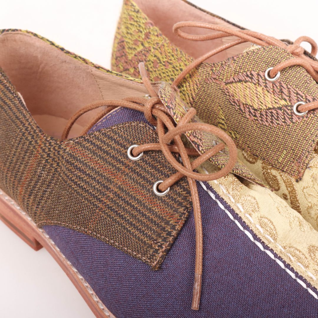 Maud Alice Dainty Multi Fabric Derby Lace Up Shoes Size 39