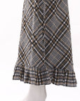 Ganni Checked Shirred Midi Dress Size 36 | AU 8