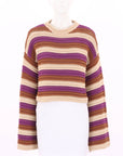 La DoubleJ Cropped Striped Sweater Size Large