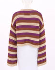 La DoubleJ Cropped Striped Sweater Size Large
