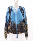 Jil Sander Abstract Print Plissee Blouse Size 36 | AU 8