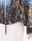 Jil Sander Abstract Print Plissee Blouse Size 36 | AU 8