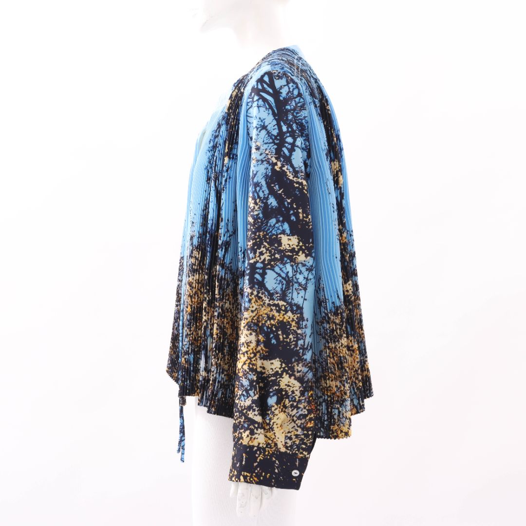 Jil Sander Abstract Print Plissee Blouse Size 36 | AU 8