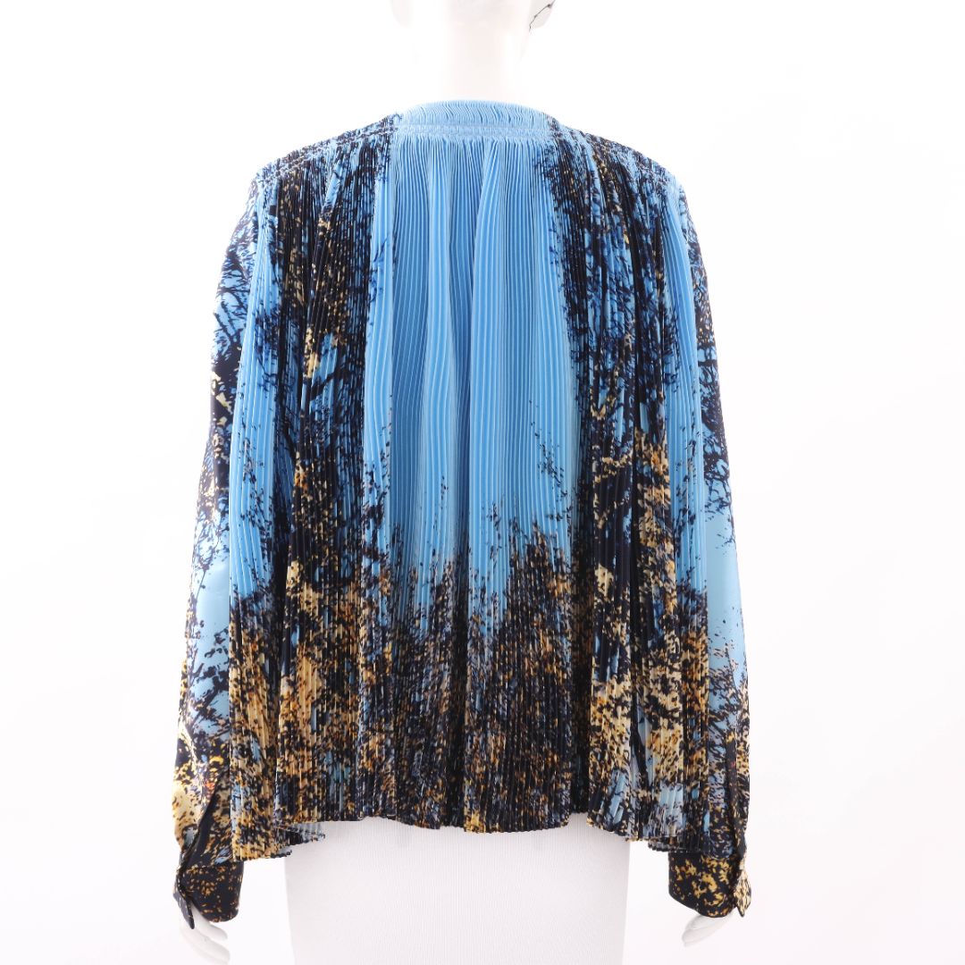 Jil Sander Abstract Print Plissee Blouse Size 36 | AU 8