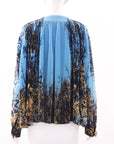 Jil Sander Abstract Print Plissee Blouse Size 36 | AU 8
