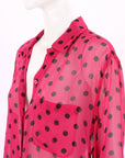 Equipment Silk Polka Dot Shirt Size Medium