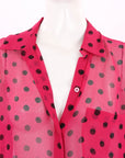 Equipment Silk Polka Dot Shirt Size Medium