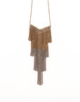 Marie Laure Chamorel Tri Tone Fringed Necklace