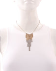 Marie Laure Chamorel Tri Tone Fringed Necklace